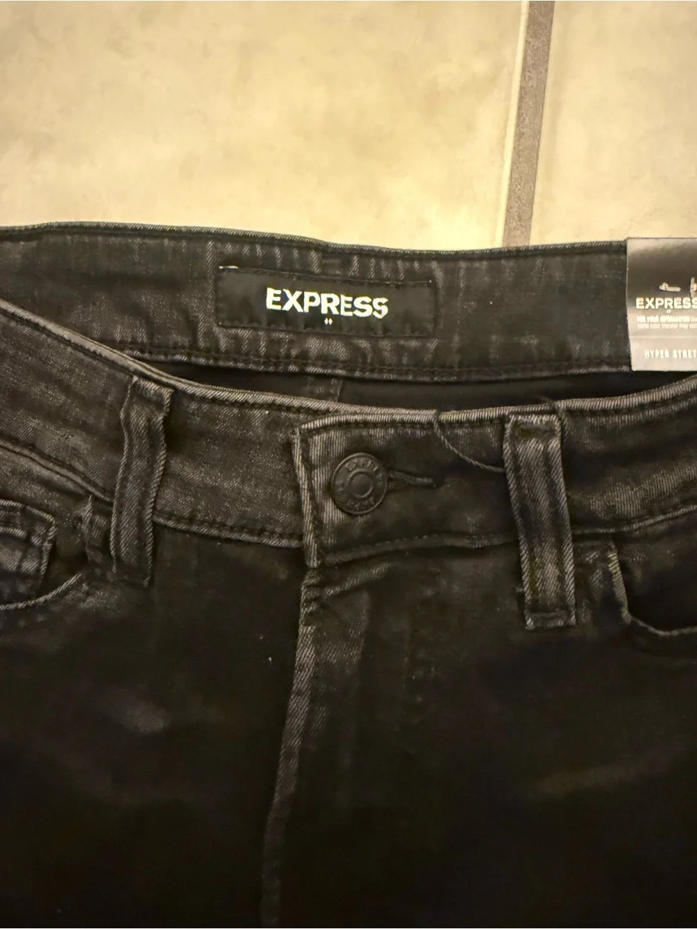 Express Slim Straight Jeans in Black Wash